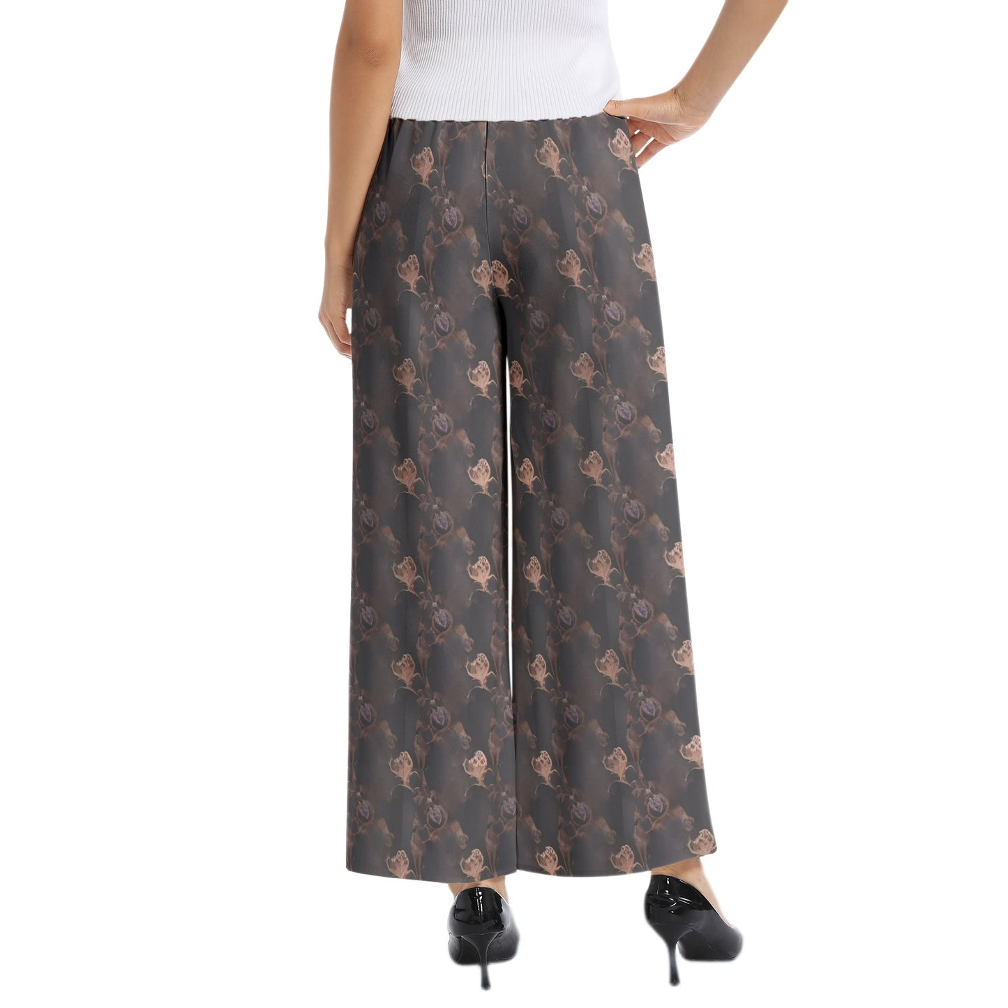 Elastic Waist Wide Leg Pant