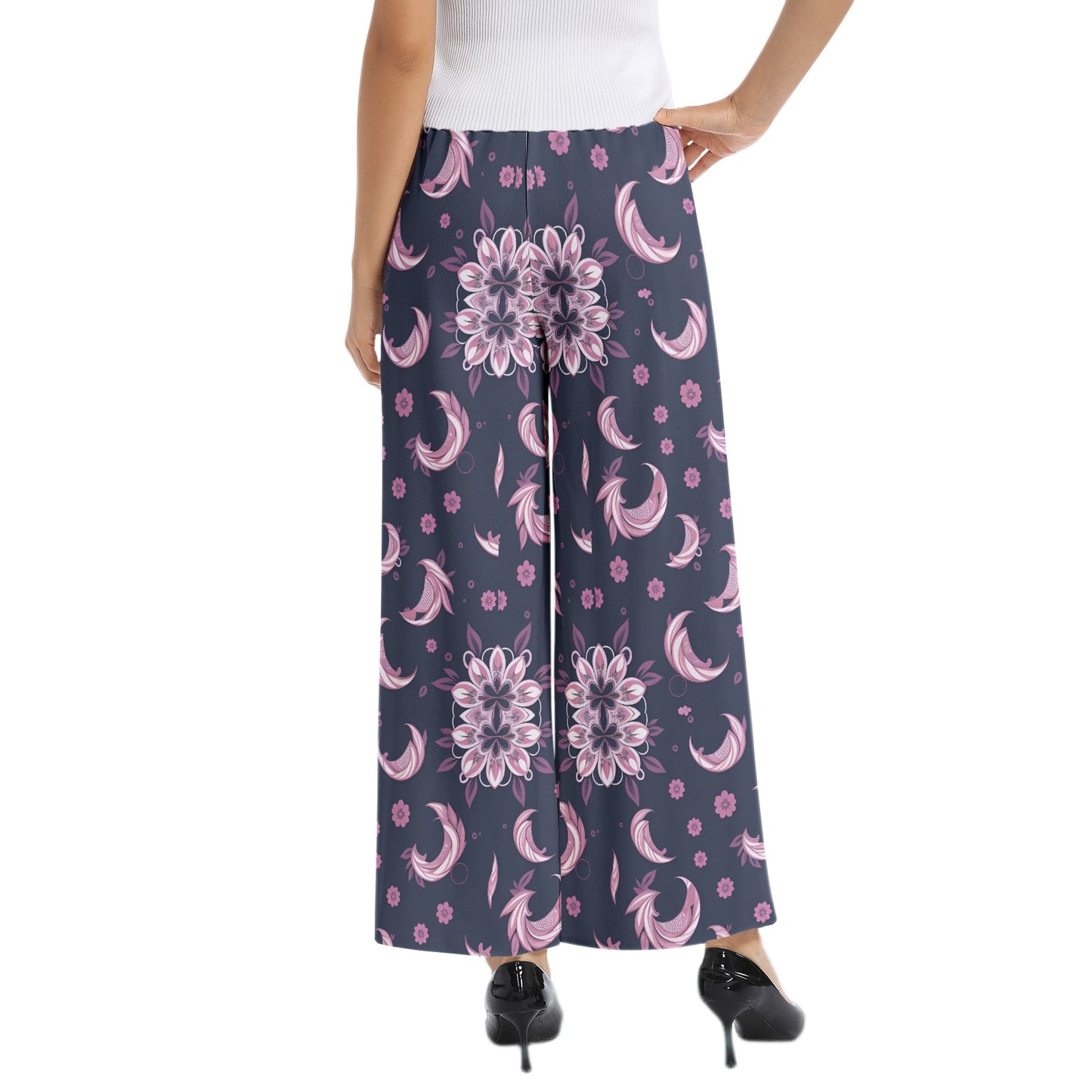 Elastic Waist Wide Leg Pant