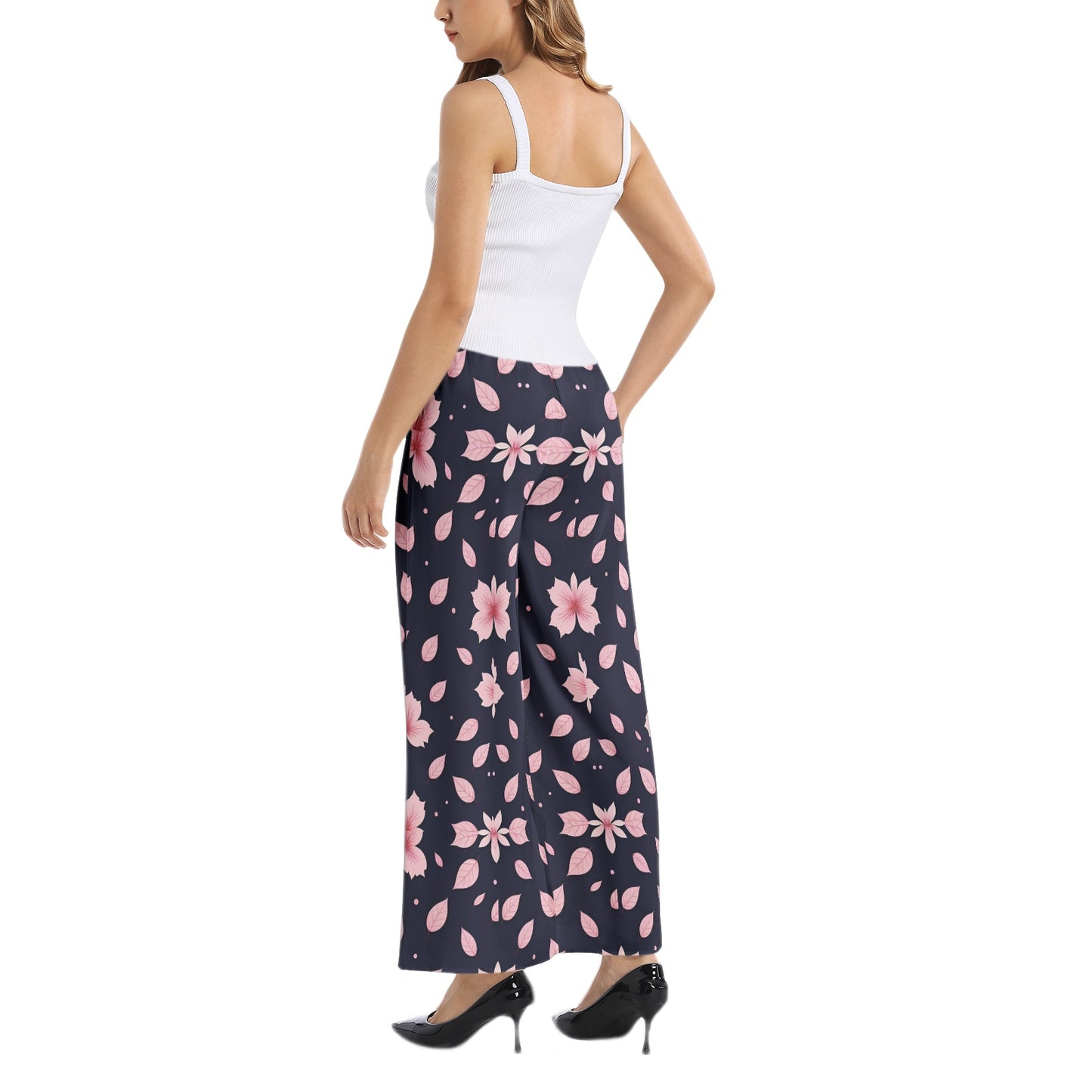 Elastic Waist Wide Leg Pant