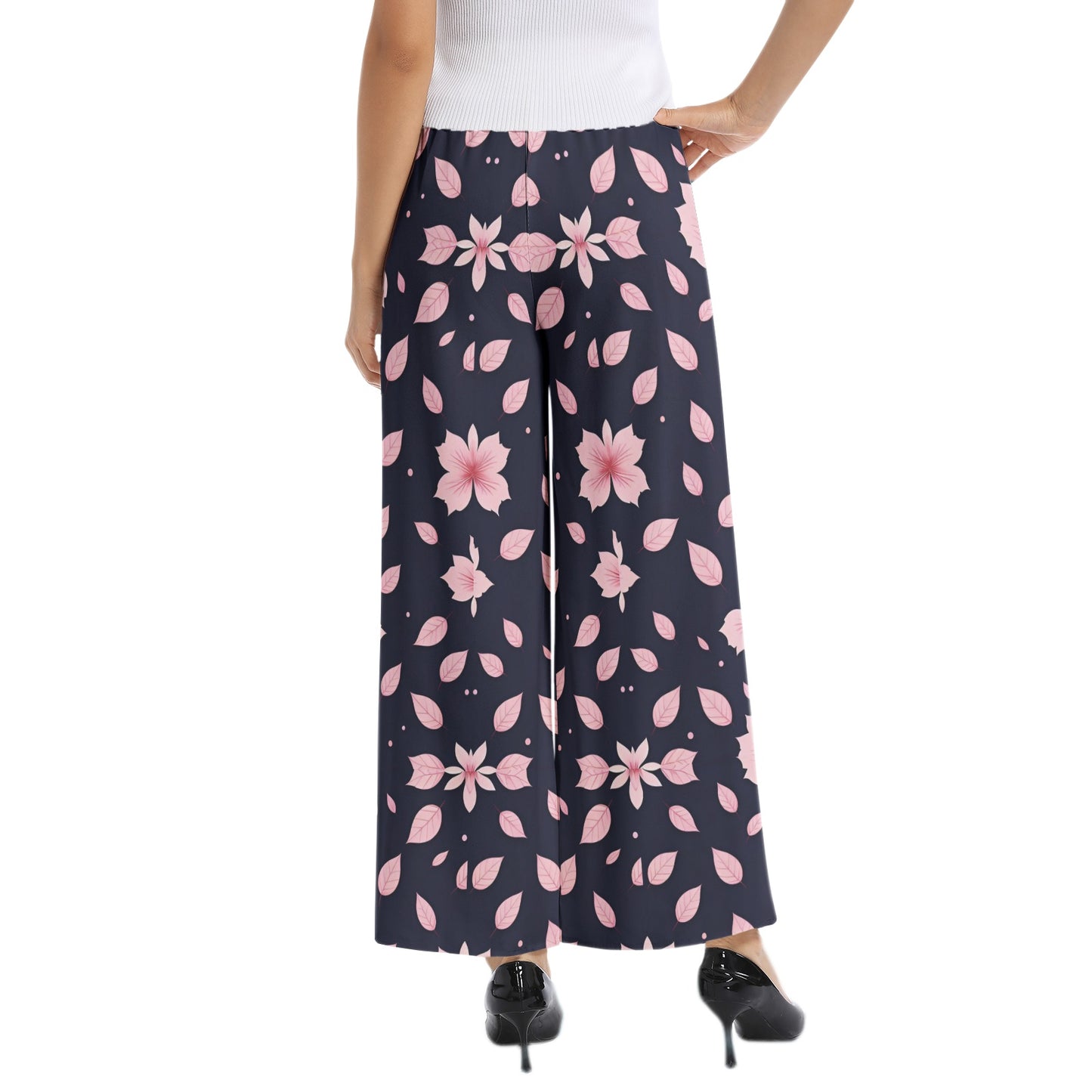 Elastic Waist Wide Leg Pant