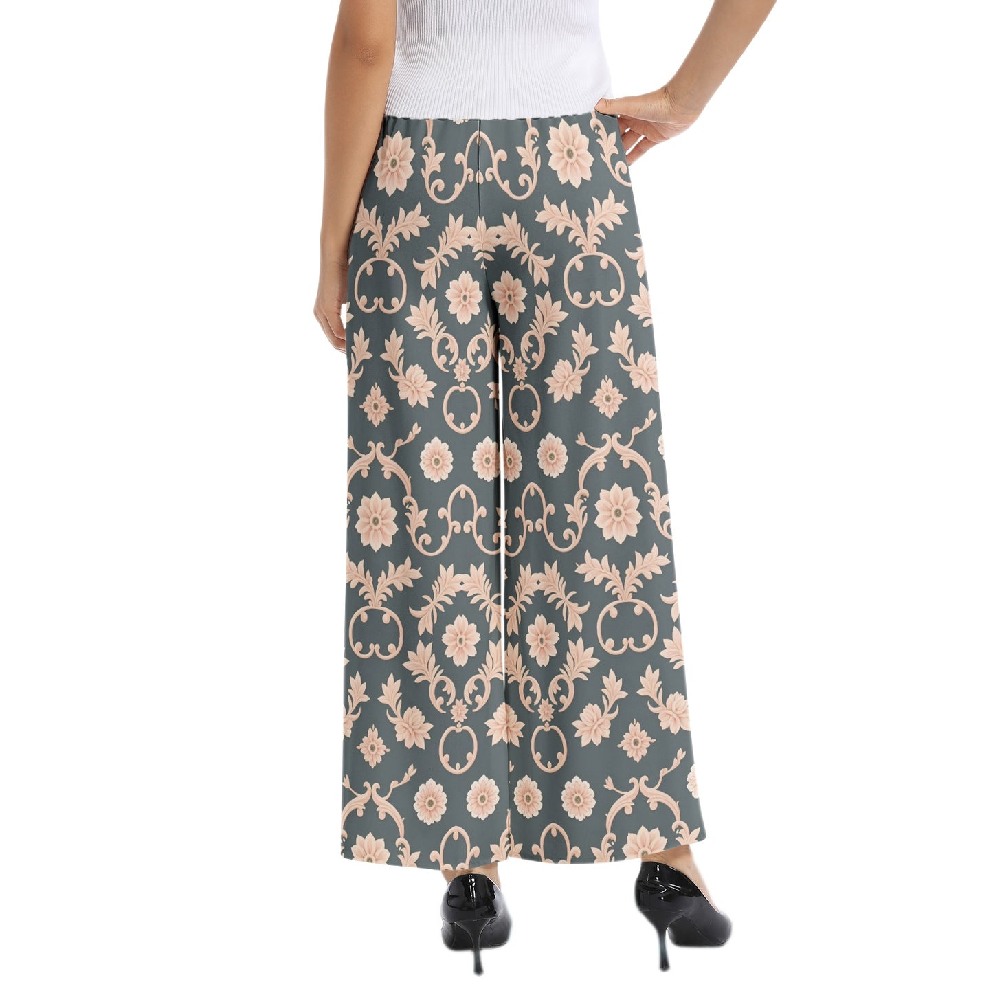 Elastic Waist Wide Leg Pant