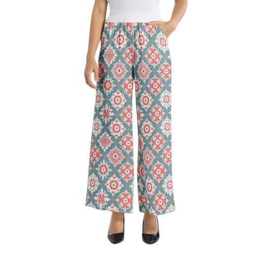 Elastic Waist Wide Leg Pant