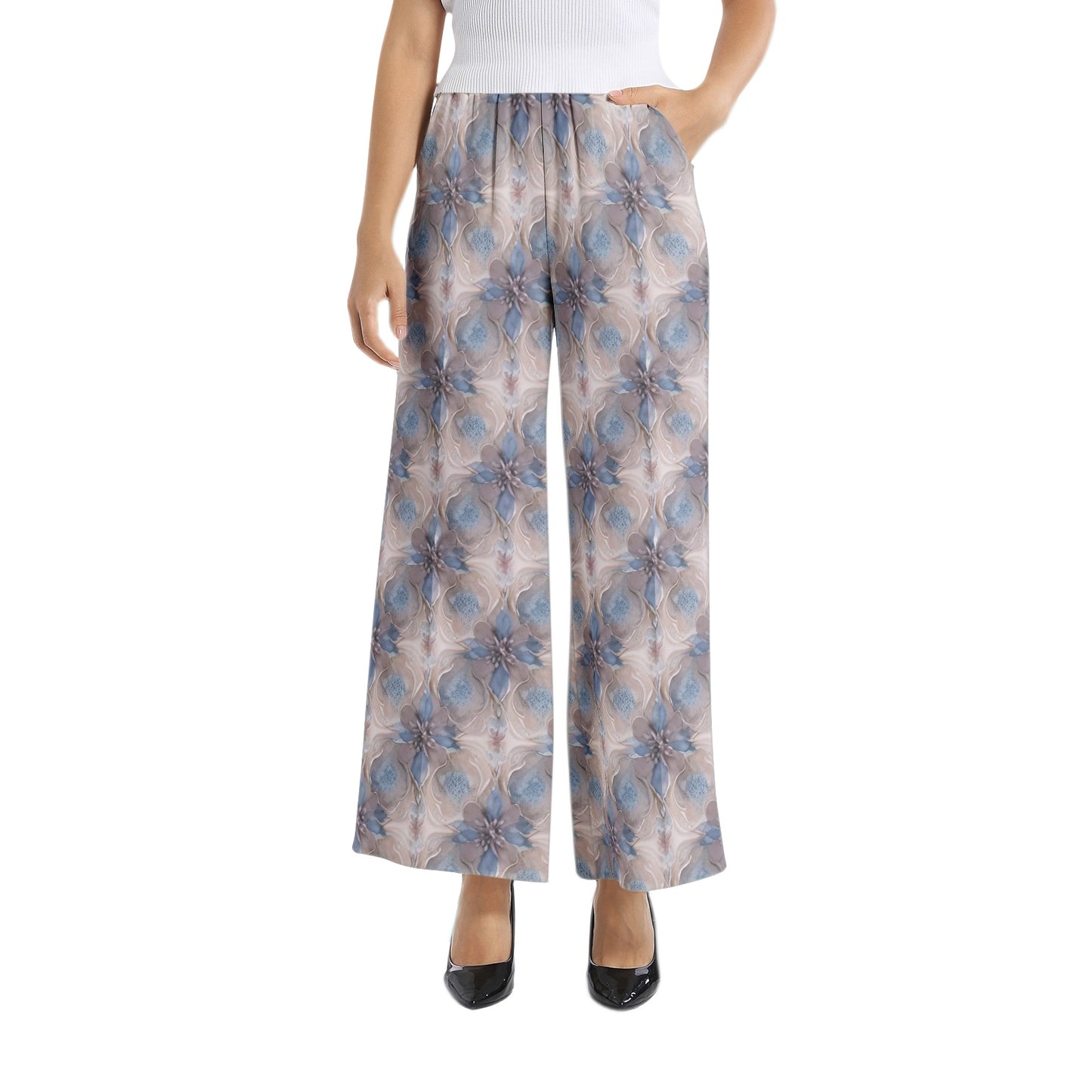 Elastic Waist Wide Leg Pant