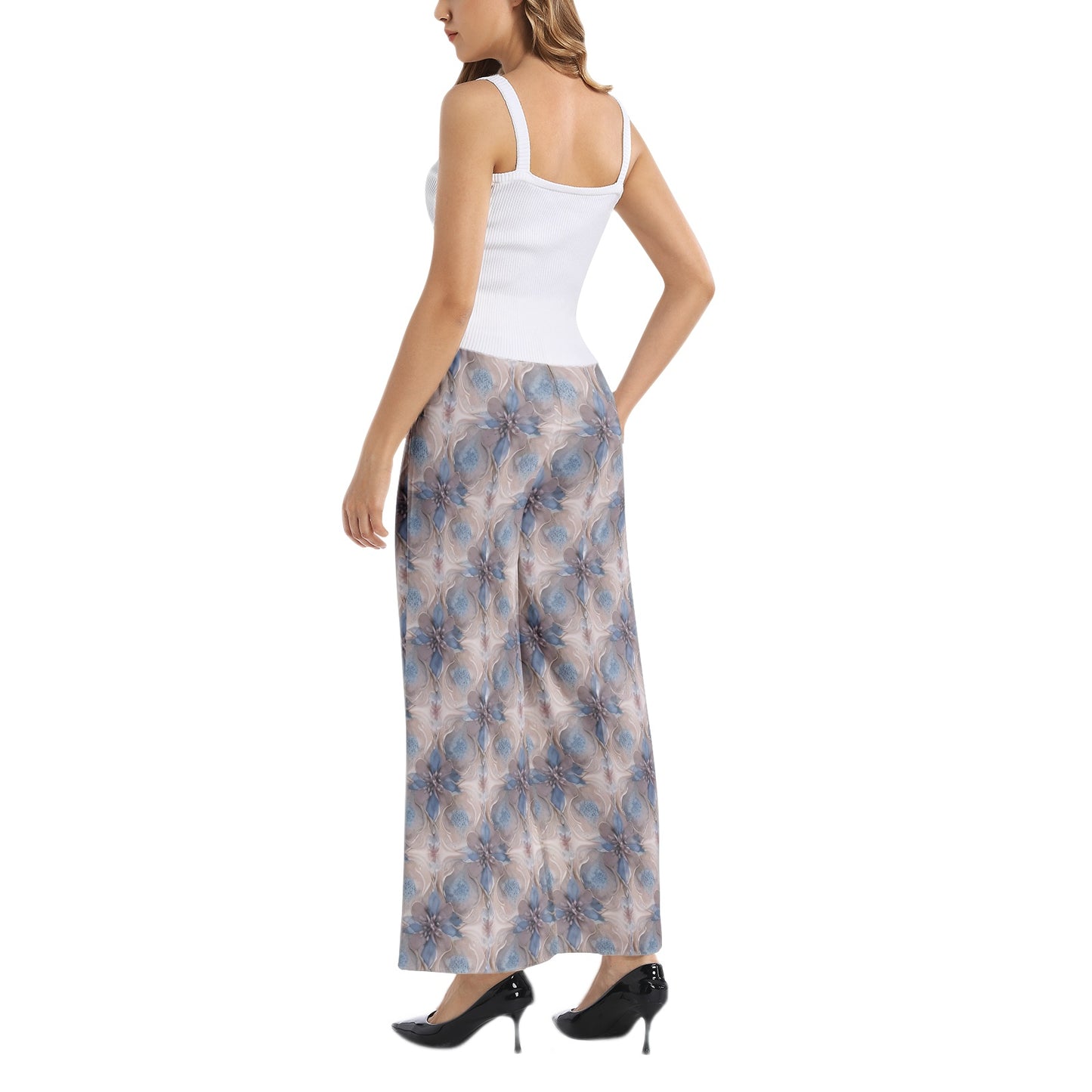 Elastic Waist Wide Leg Pant