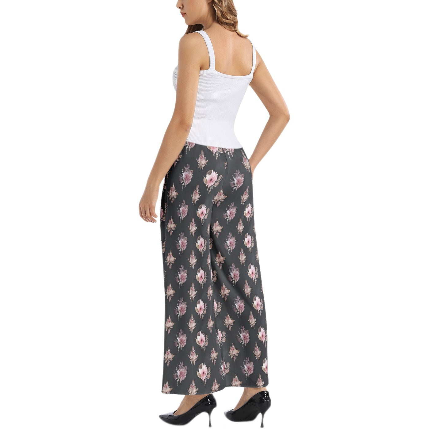 Elastic Waist Wide Leg Pant