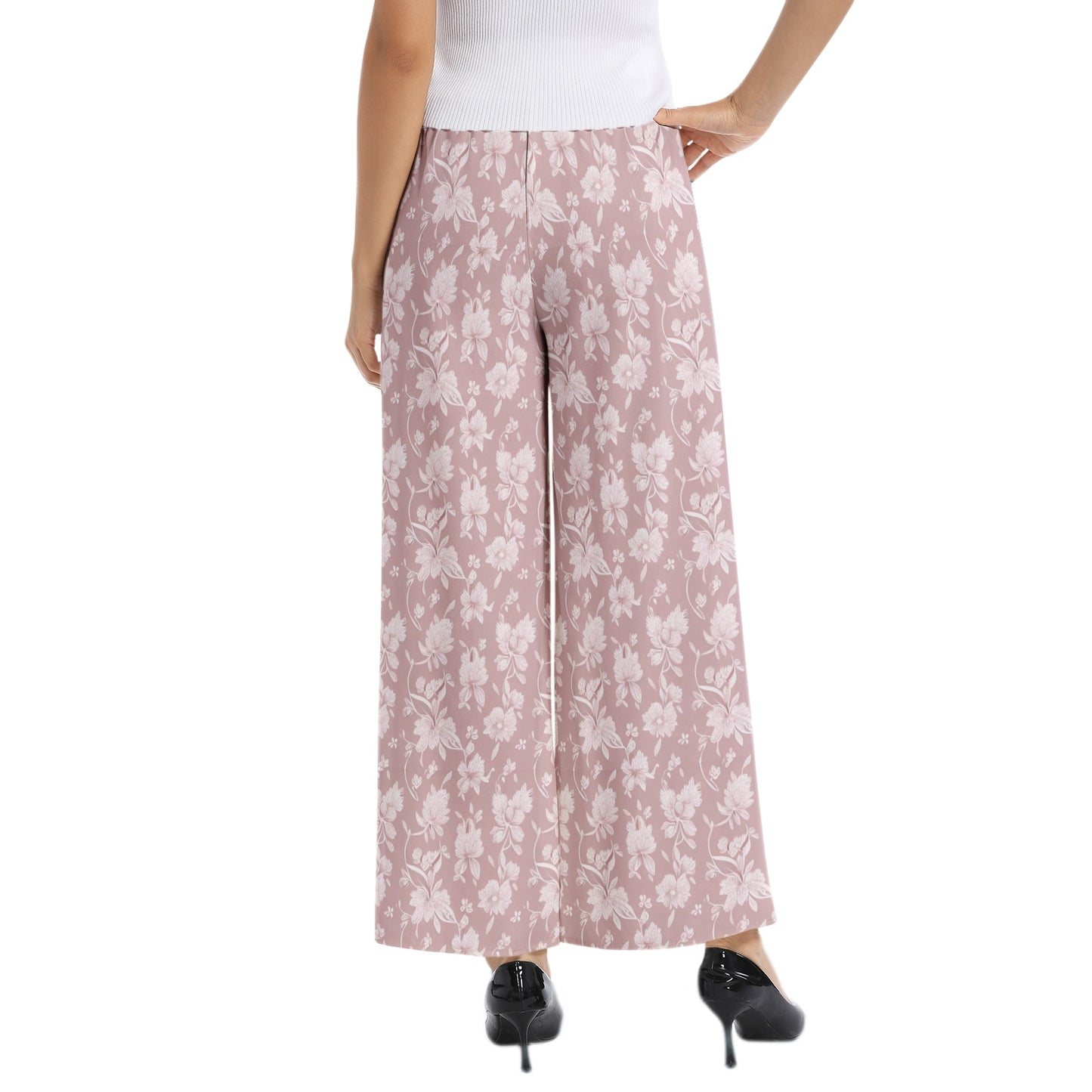 Elastic Waist Wide Leg Pant