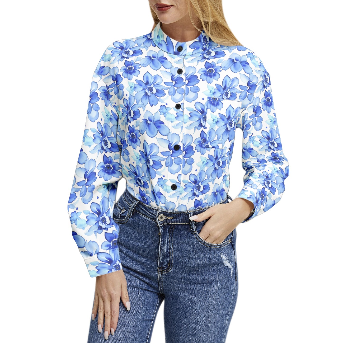 Long Sleeve Button Up Casual Shirt Top