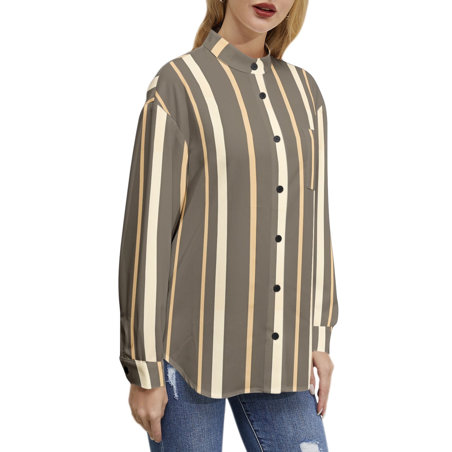 Long Sleeve Button Up Casual Shirt Top