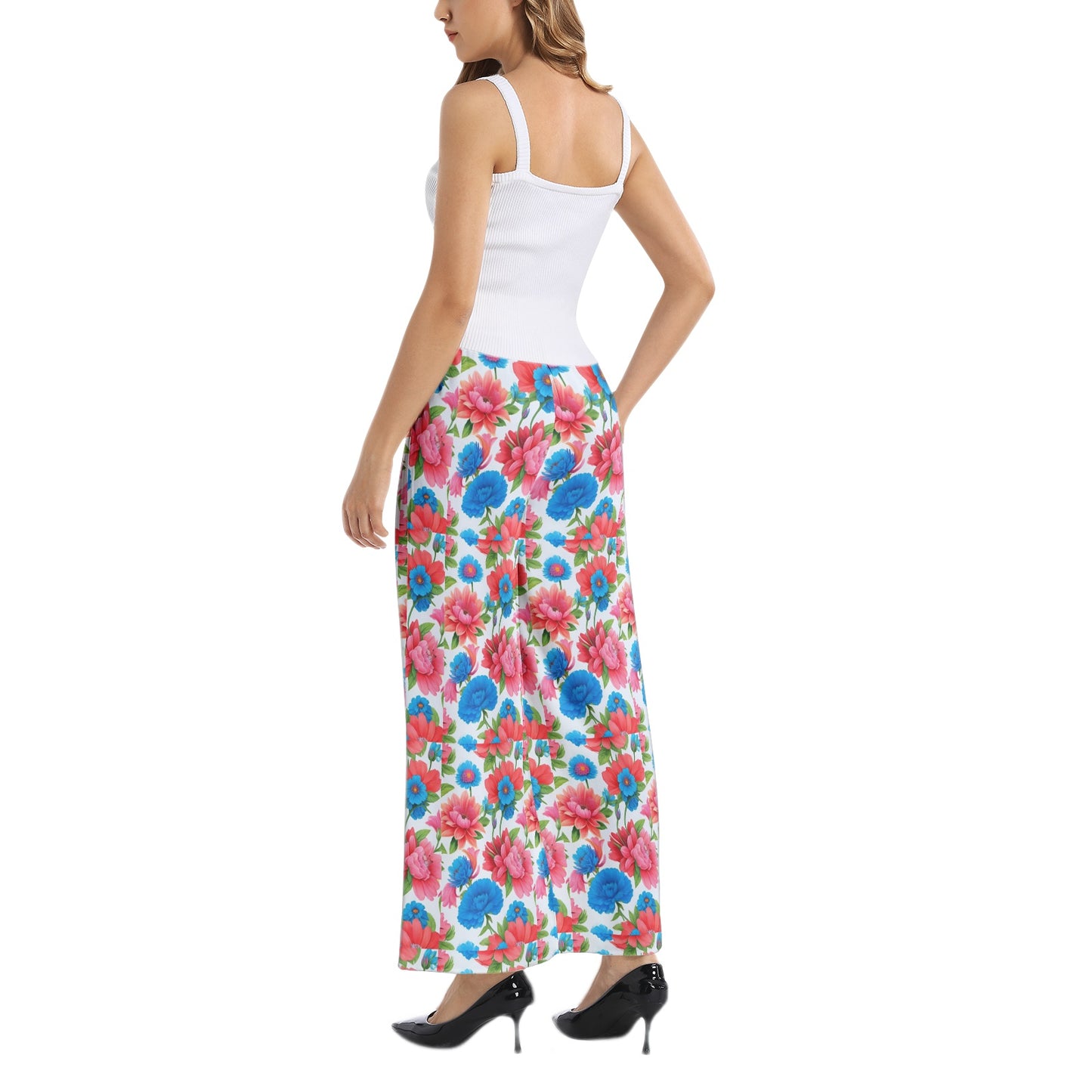 Elastic Waist Wide Leg Pant