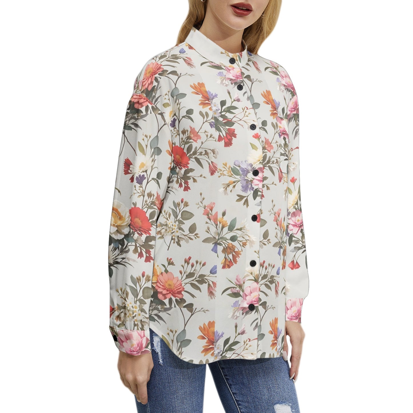 Long Sleeve Button Up Casual Shirt Top