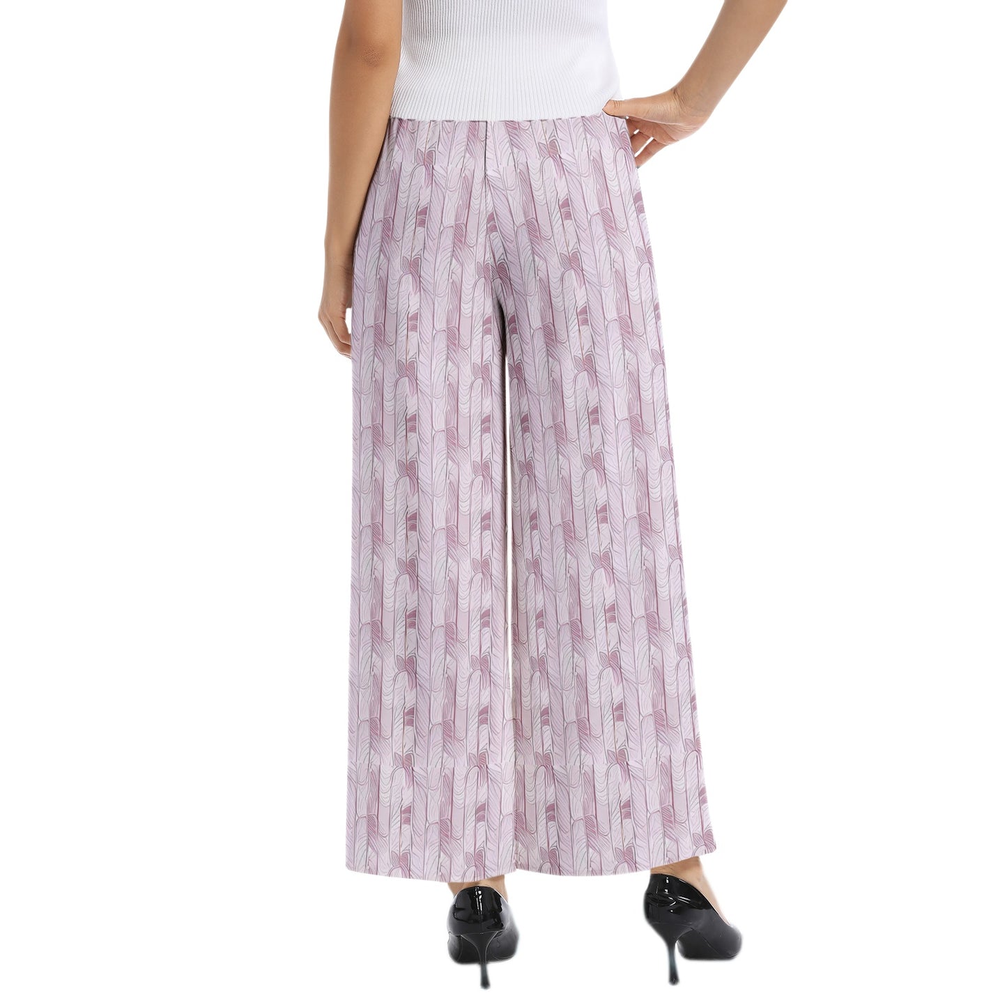 Elastic Waist Wide Leg Pant