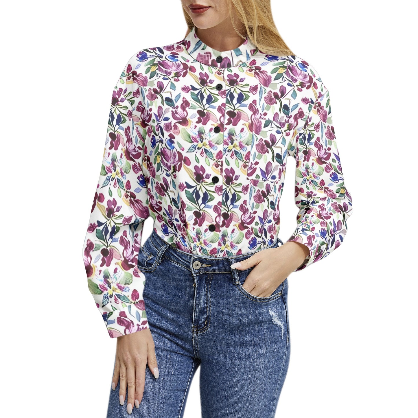 Long Sleeve Button Up Casual Shirt Top