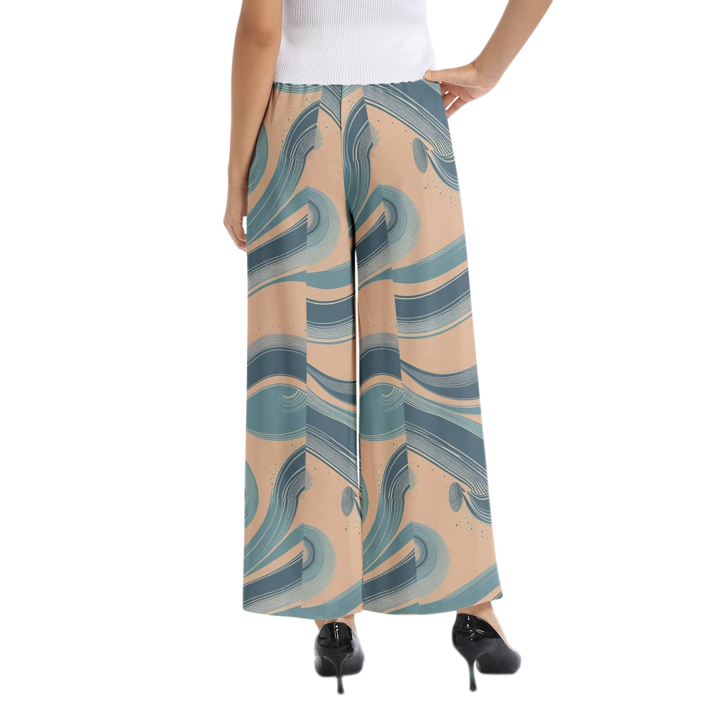 Elastic Waist Wide Leg Pant