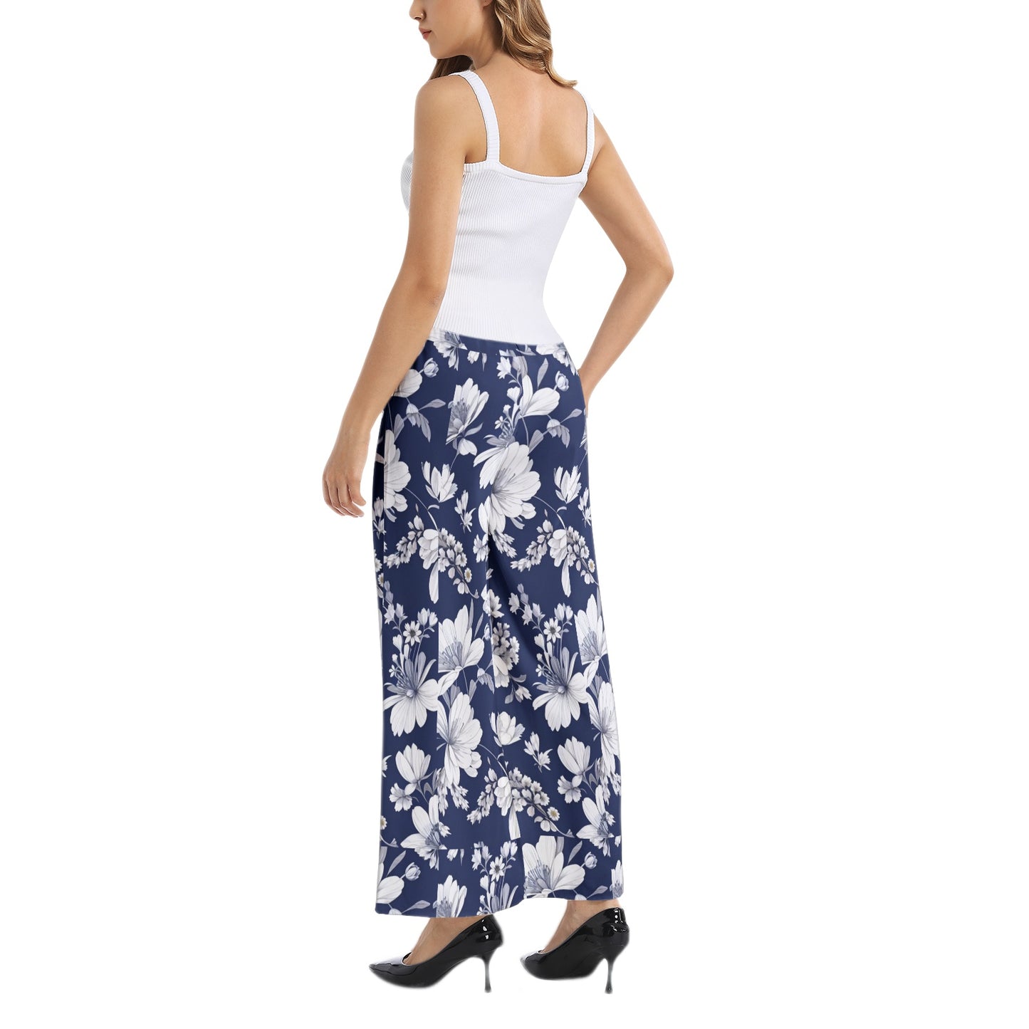 Elastic Waist Wide Leg Pant