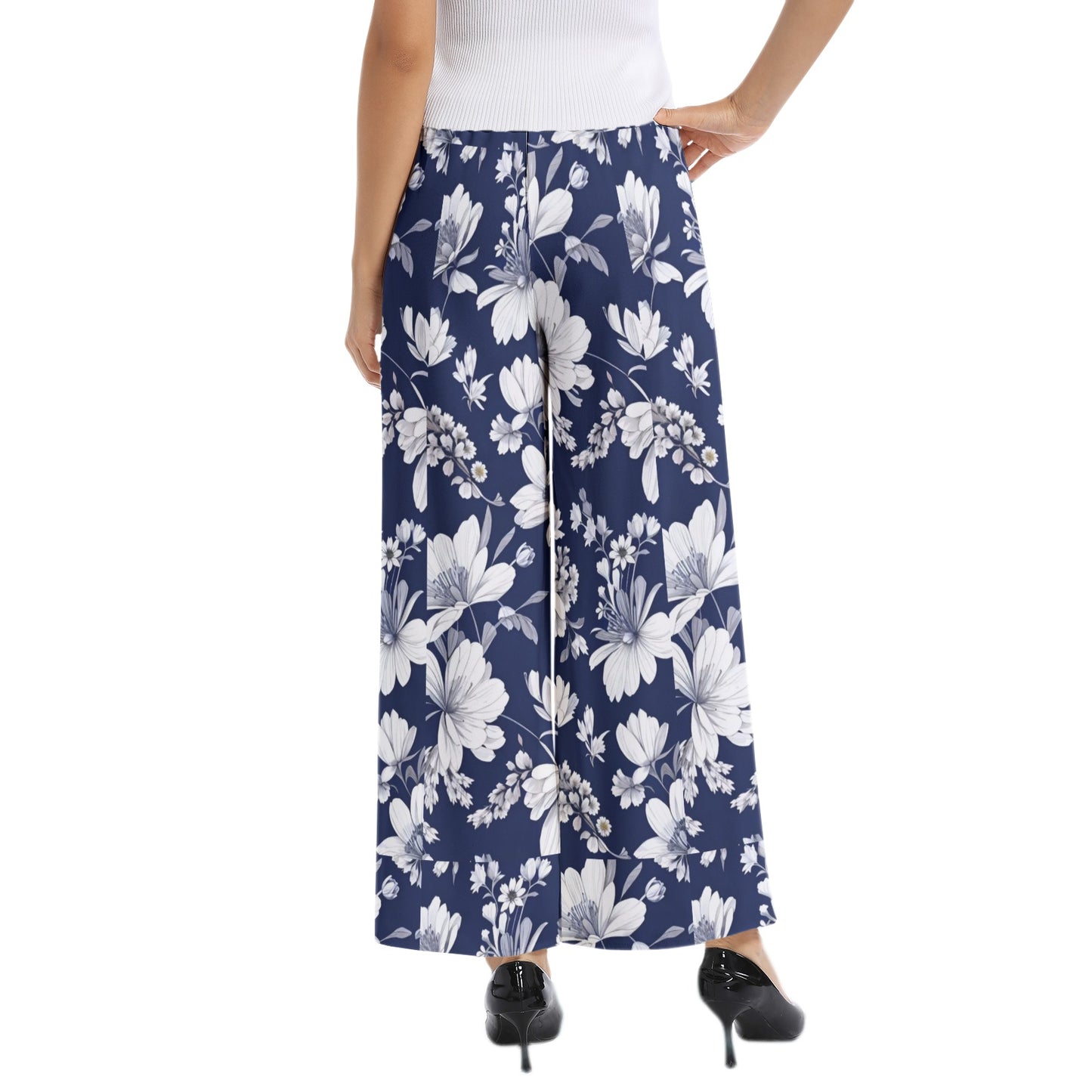 Elastic Waist Wide Leg Pant