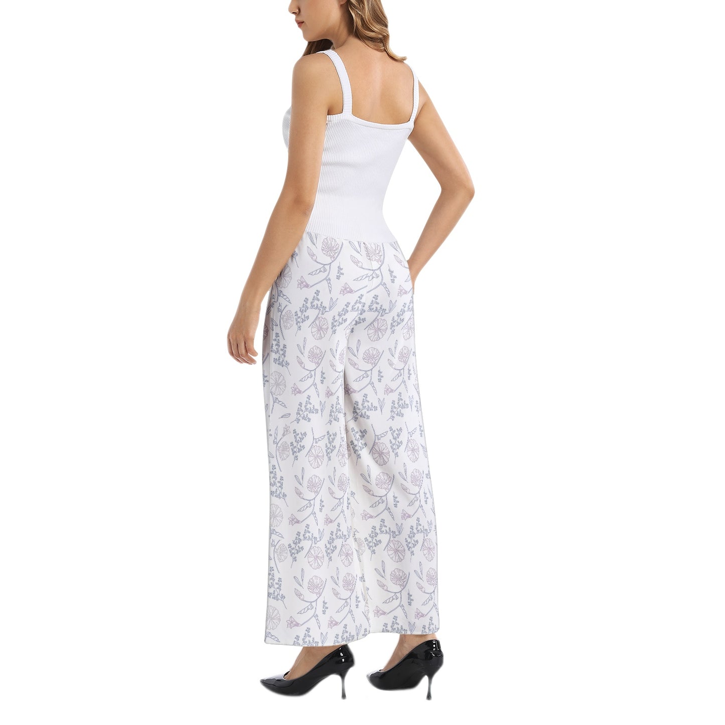 Elastic Waist Wide Leg Pant