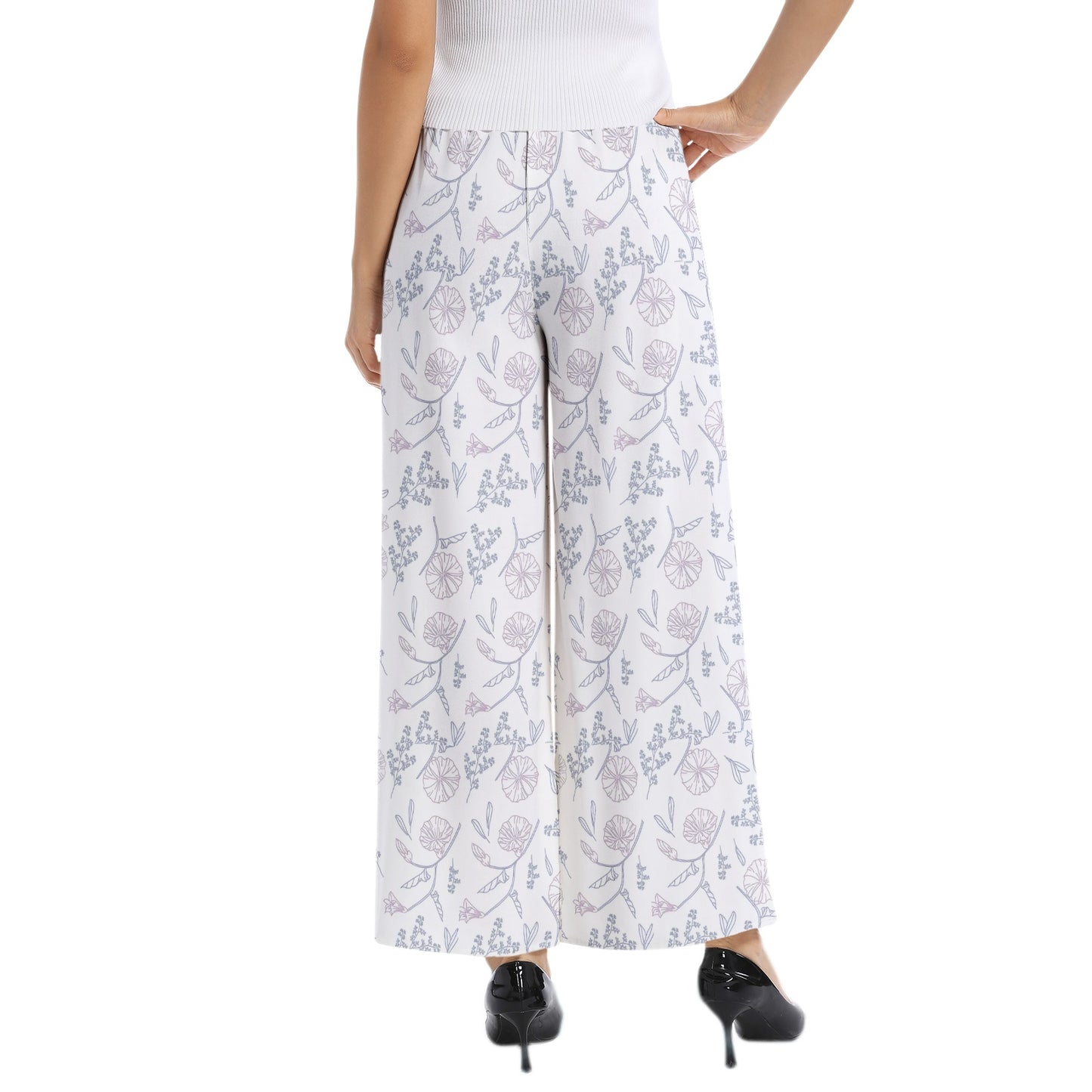 Elastic Waist Wide Leg Pant