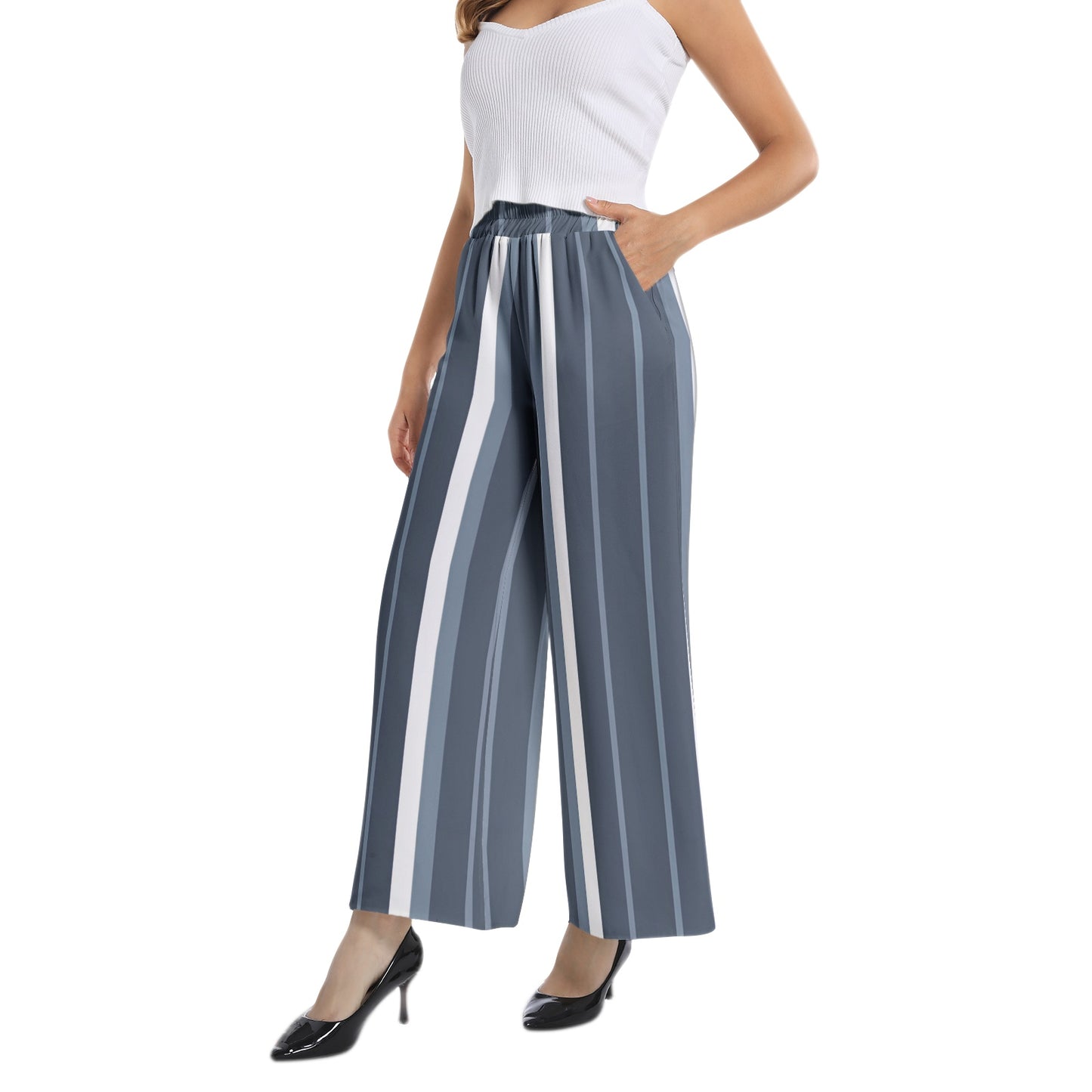 Elastic Waist Wide Leg Pant