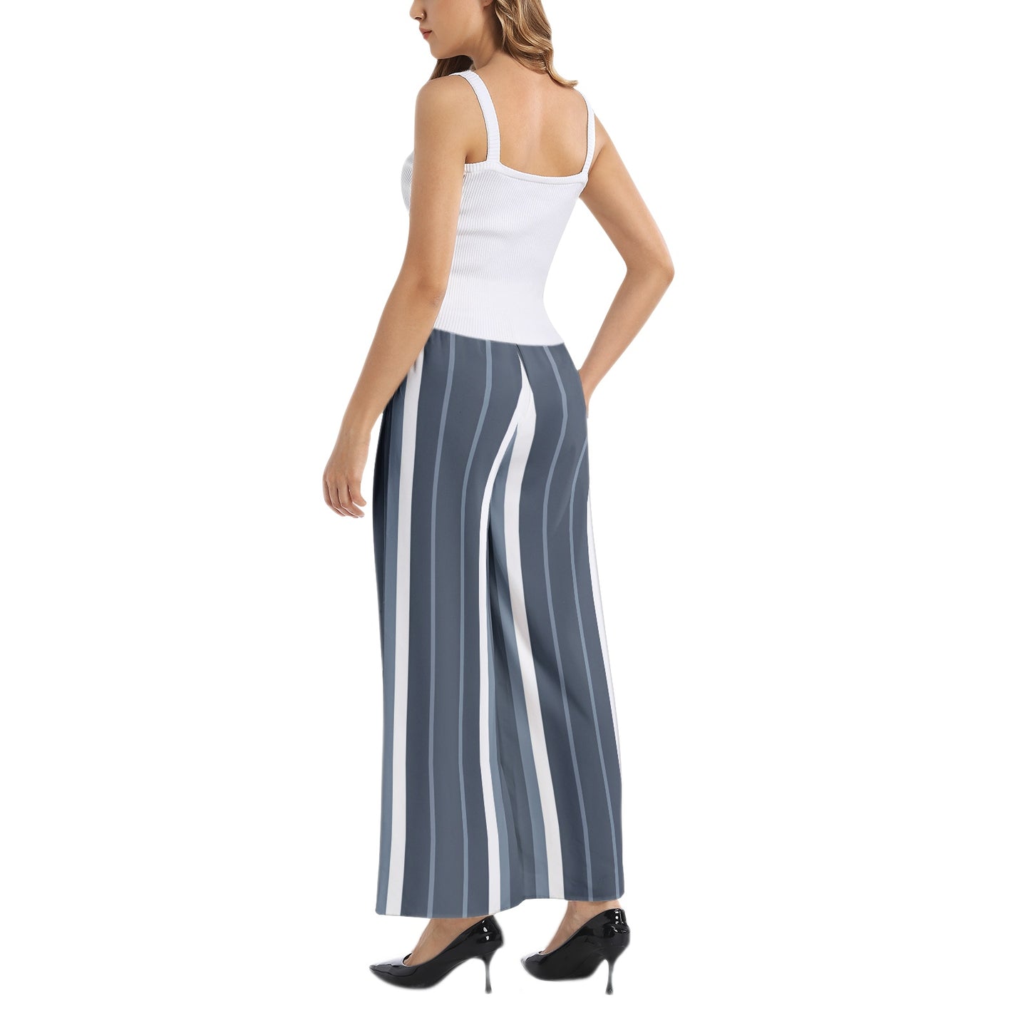 Elastic Waist Wide Leg Pant