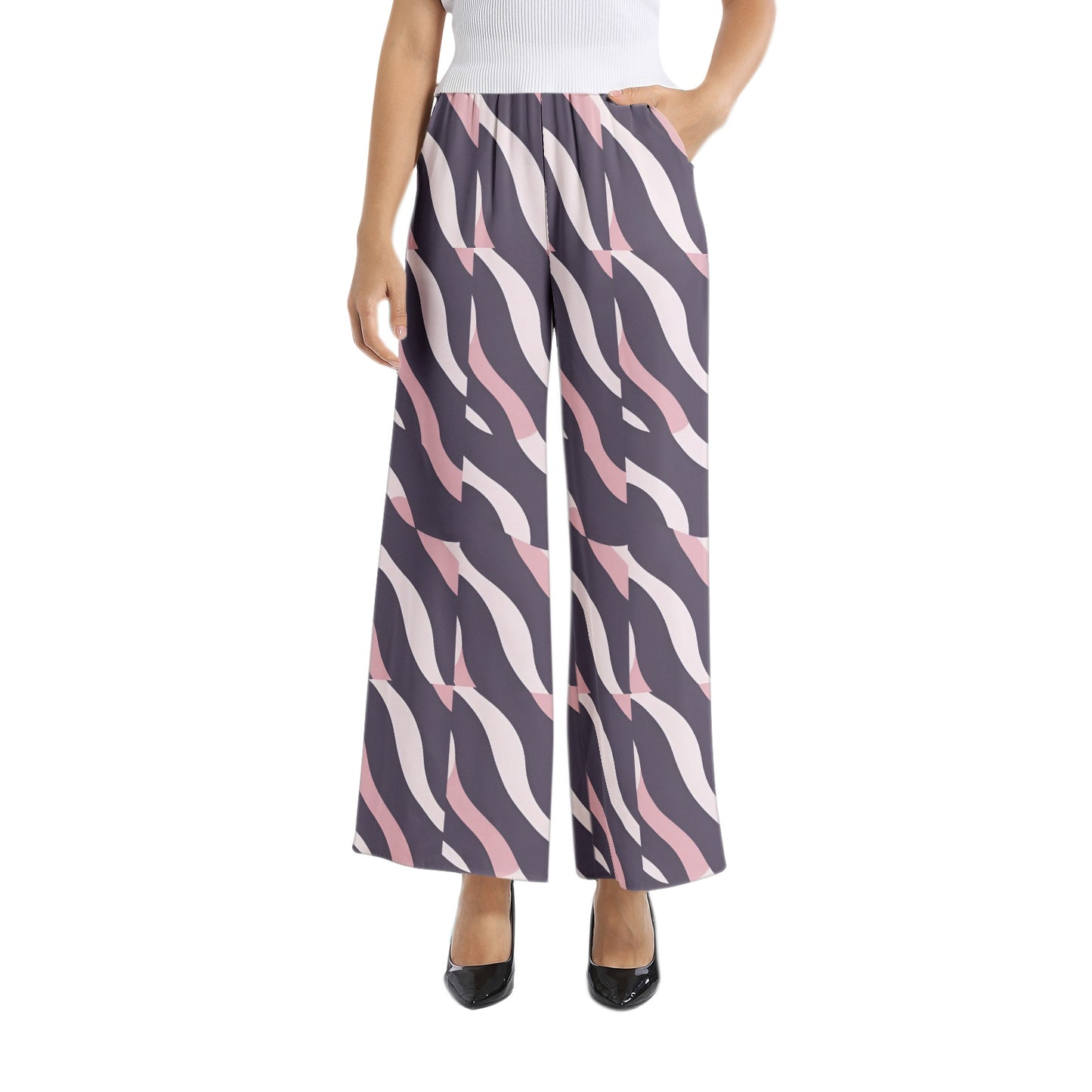 Elastic Waist Wide Leg Pant