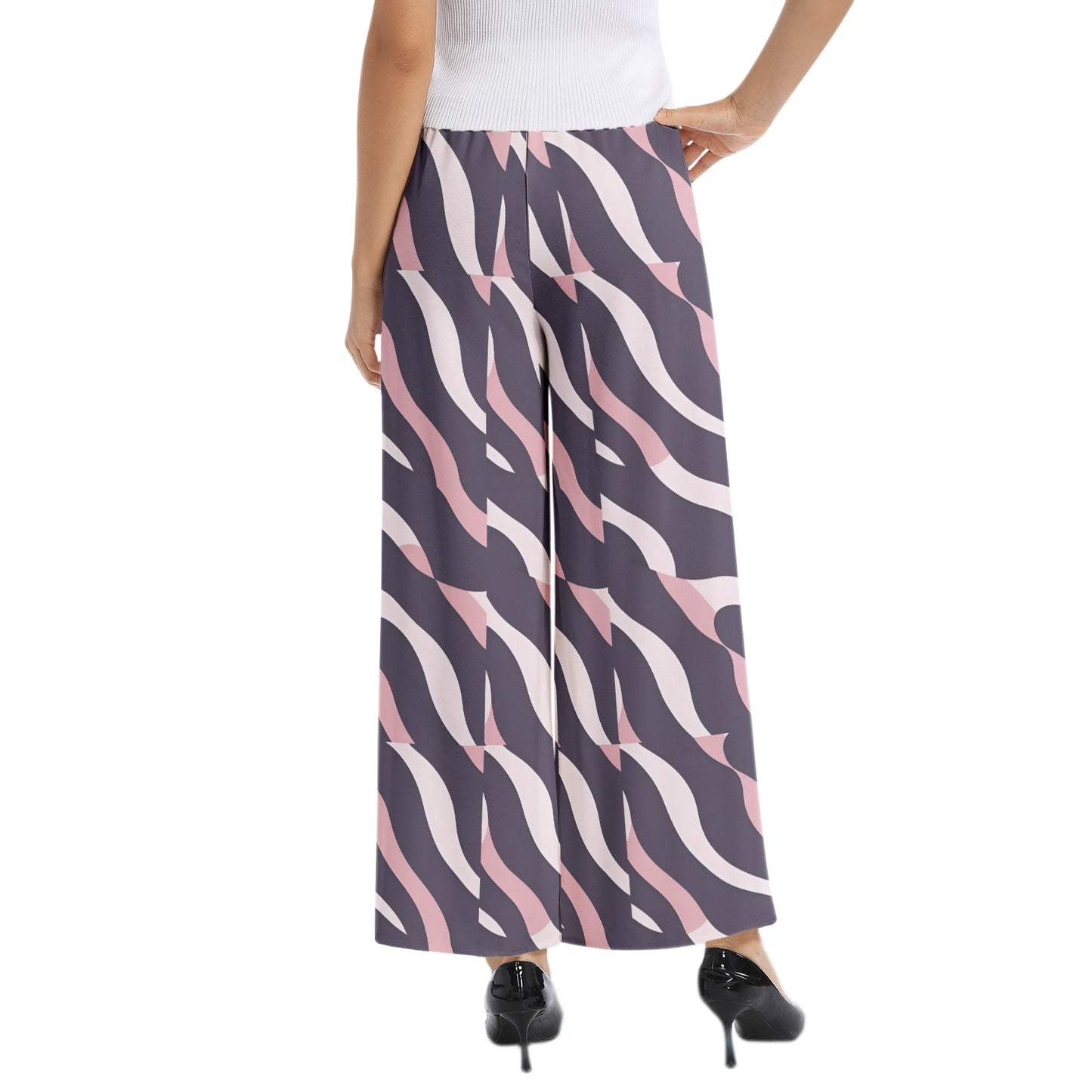 Elastic Waist Wide Leg Pant