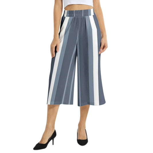 Elastic Waist Capris Wide Leg Pant