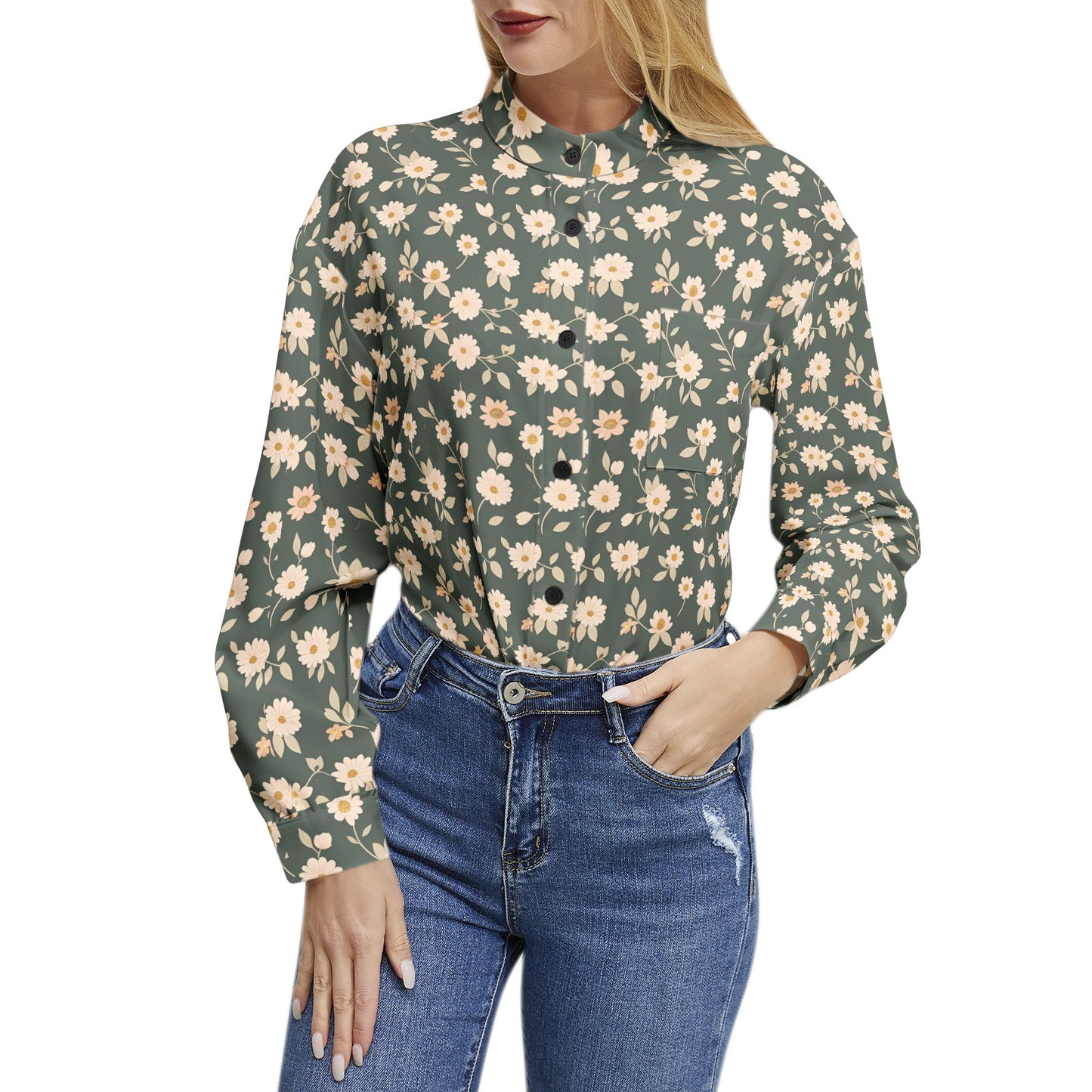 Long Sleeve Button Up Casual Shirt Top