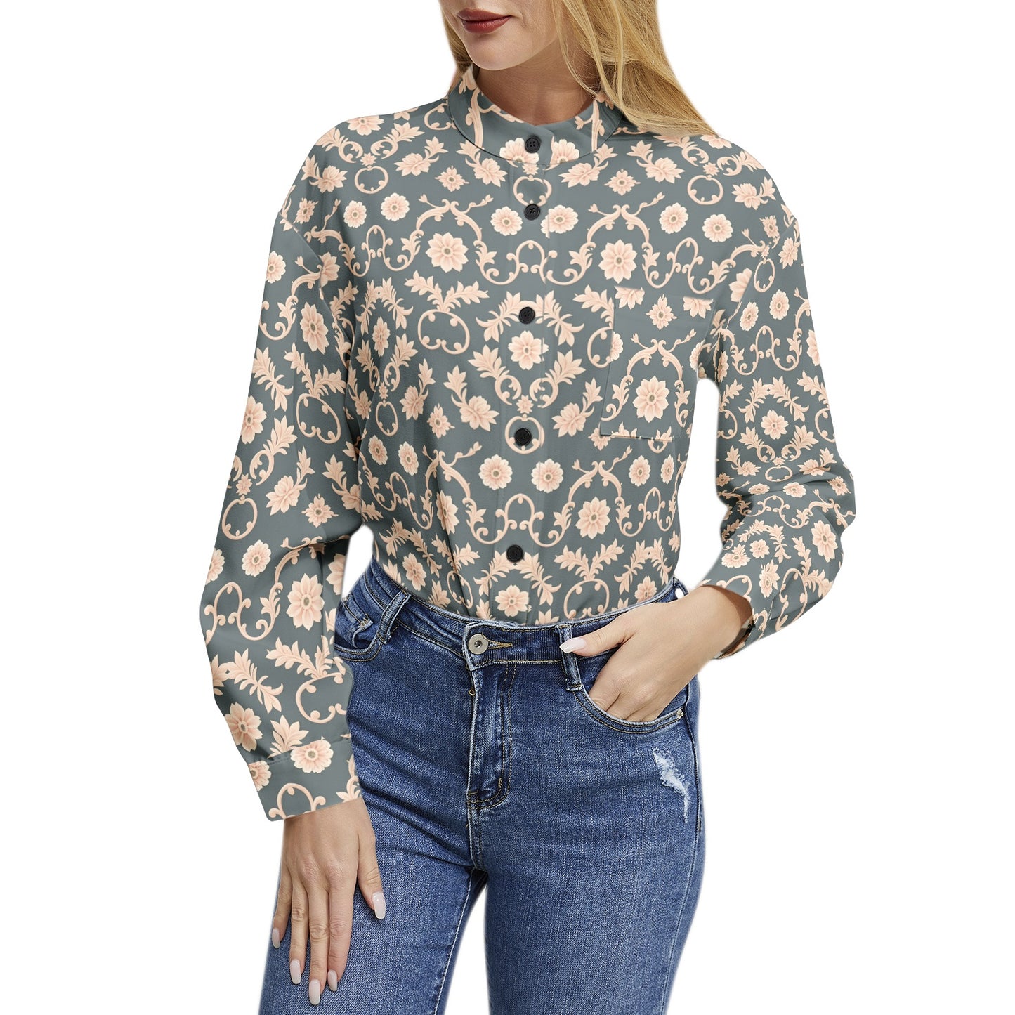 Long Sleeve Button Up Casual Shirt Top