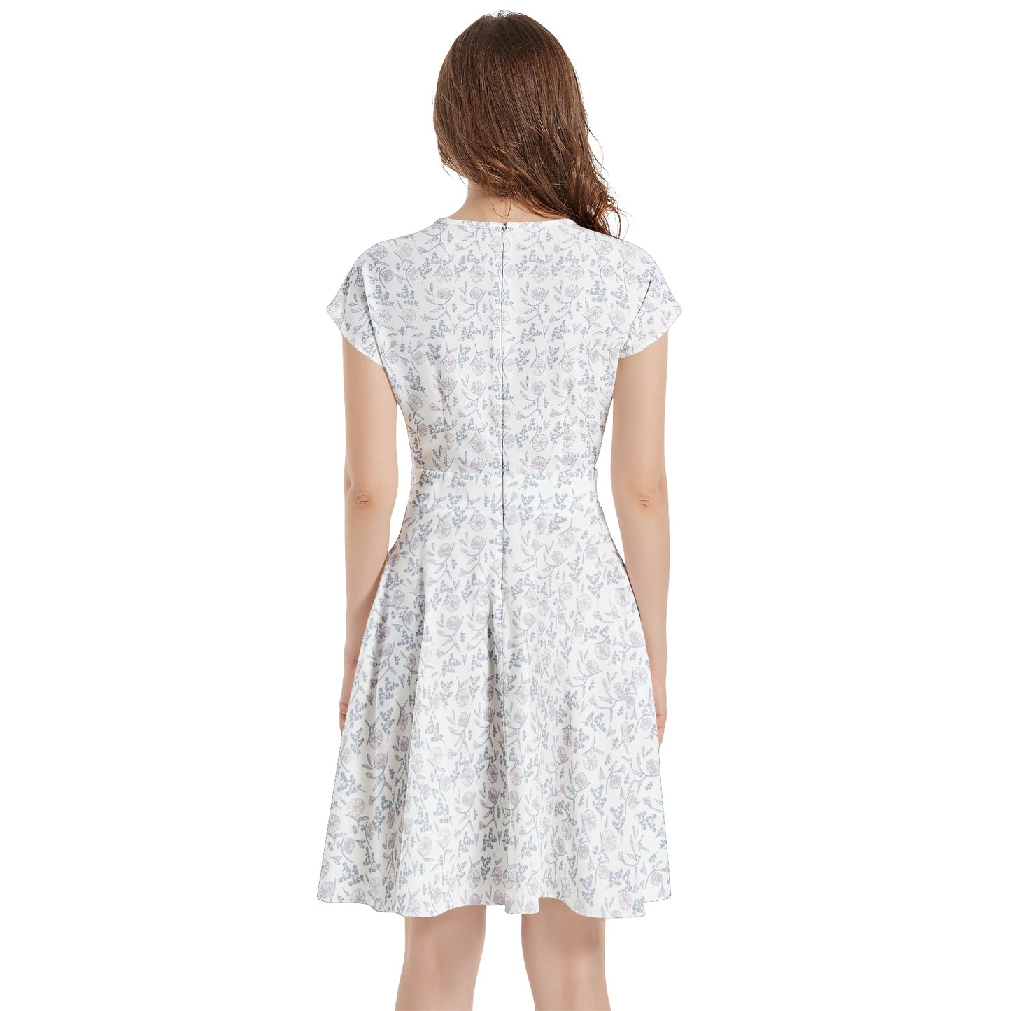 Short Sleeve  Casual A-Line Midi Dress