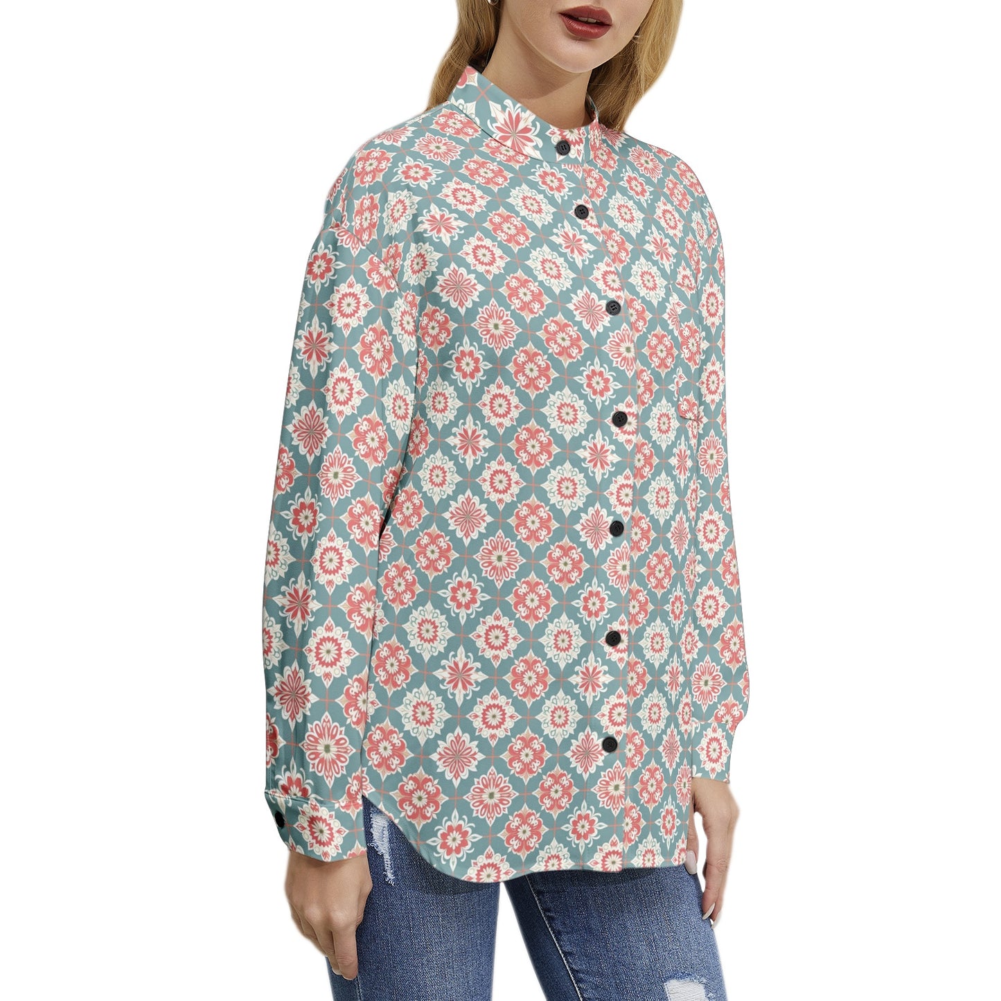 Long Sleeve Button Up Casual Shirt Top